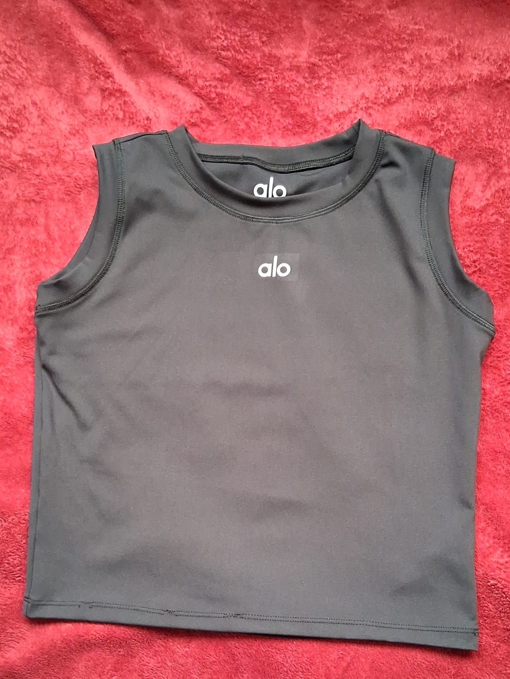 ALO Yoga Kid's Black Sleeveless Athletic CropTank